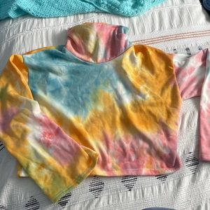 Tie die crop long sleeve